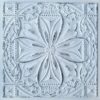 TD10 Antique Floral Style Faux Tin Ceiling Tile in Old Black White