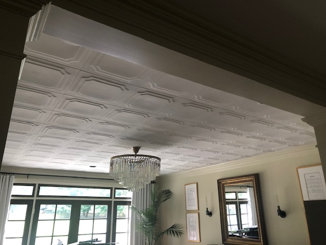 thumbnail image 2 of Euro-deco Tin-Look Styrofoam Ceiling Tiles – R66W, Glue-Up Installation, White, Multipurpose 2 of 5