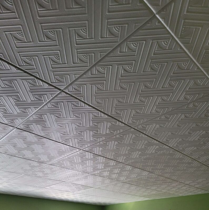 Styrofoam Ceiling Tile Installation In