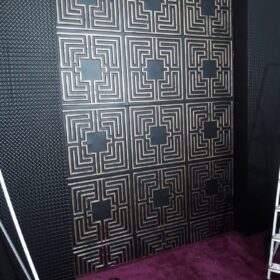 headboard made of ceiling tiles germany