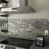 Peel and Stick Real Stone Veneer Panels for Backsplash & Kitchen Walls – Tundra (Natural Grey Stone, Easy DIY, No Grout)