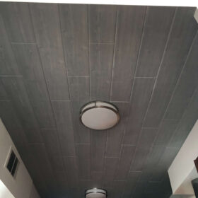 dark ceiling plank installation toronto