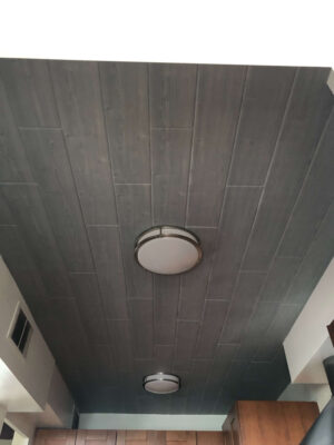 dark ceiling plank installation toronto