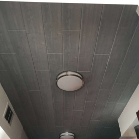 dark ceiling plank installation toronto