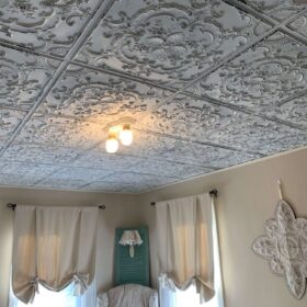 replacing old ceiling with victorian ceiling tiles