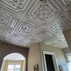 installing medieval ceiling tiles