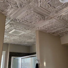 medieval ceiling tiles transform bathroom calgary