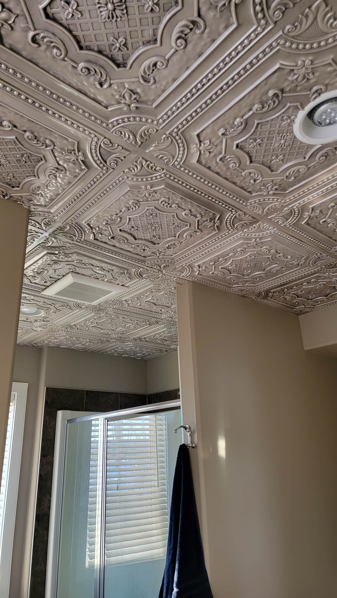 medieval ceiling tiles transform bathroom calgary
