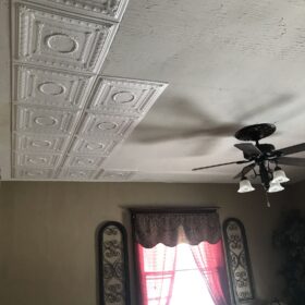 covering textured ceiling with tiles indiana