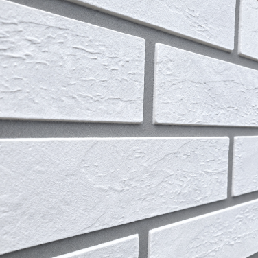 Faux white brick panel