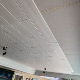 ceiling plank installation for porch in florida