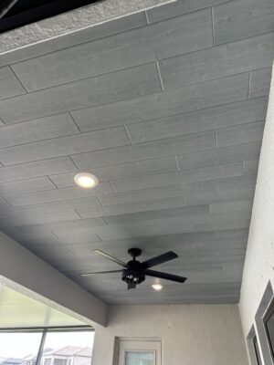 enhancing enclosed porch with ceiling planks