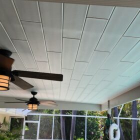 florida porch ceiling plank installation