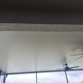installing ceiling planks in enclosed porch