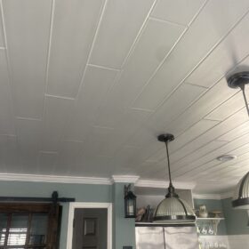 installing ceiling planks in kitchen