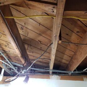 installing ceiling tiles in half bath