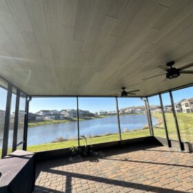 porch ceiling plank installation