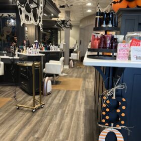 ceiling tile installation in salon
