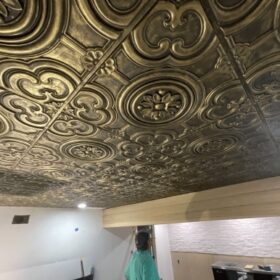 ceiling tiles installation in basement
