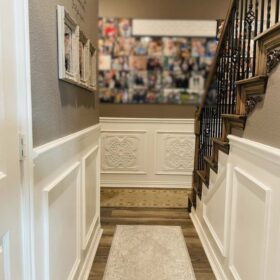 installing ceiling tiles in hallway