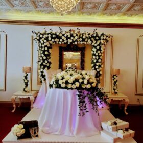 banquet hall reception with ceiling tiles