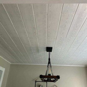 ceiling plank installation throughout home