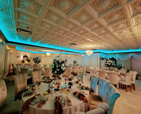 ceiling tiles in banquet hall