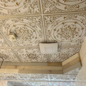 enhancing bathroom with ceiling tiles