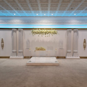white ceiling tiles for banquet hall reception