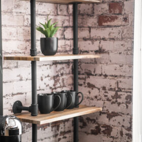 brick wall mural installation for photo studio aurora