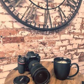wall mural installation in photography studio