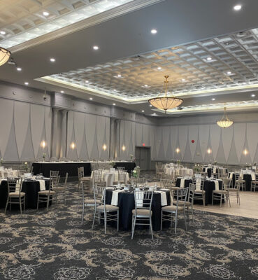 banquet hall stuns with ceiling tiles