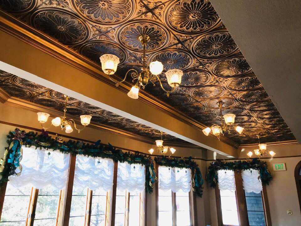 enhancing victorian tea room with ceiling tiles