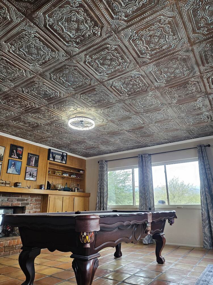 installing ceiling tiles in family room