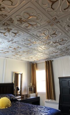 enhancing bedroom with ceiling tiles