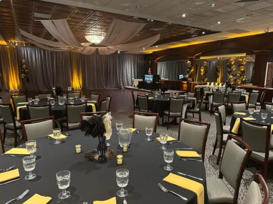 ceiling tiles stun in banquet hall upgrade