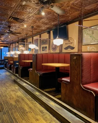 bar upgrades to stunning ceiling tiles