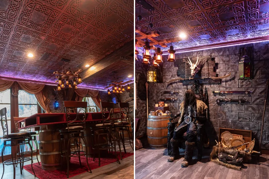 create a themed room with ceiling tiles