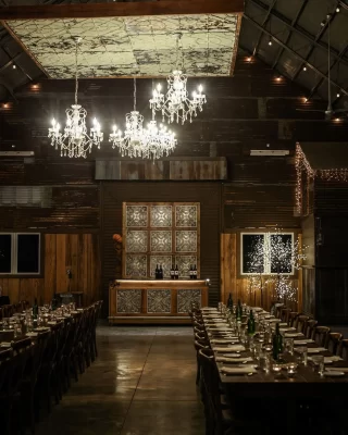 farm style venue with ceiling tiles