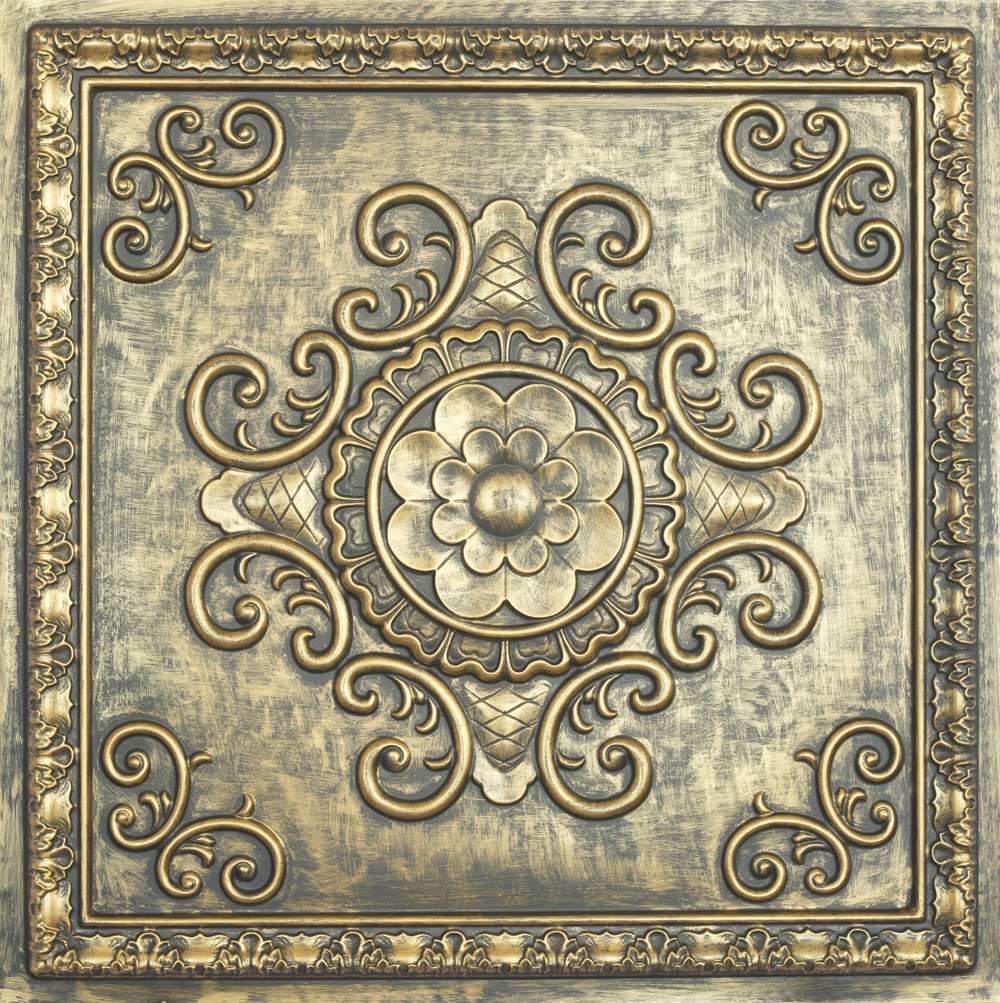 TD08 Ancient Gold Faux Tin Ceiling Tile (1)