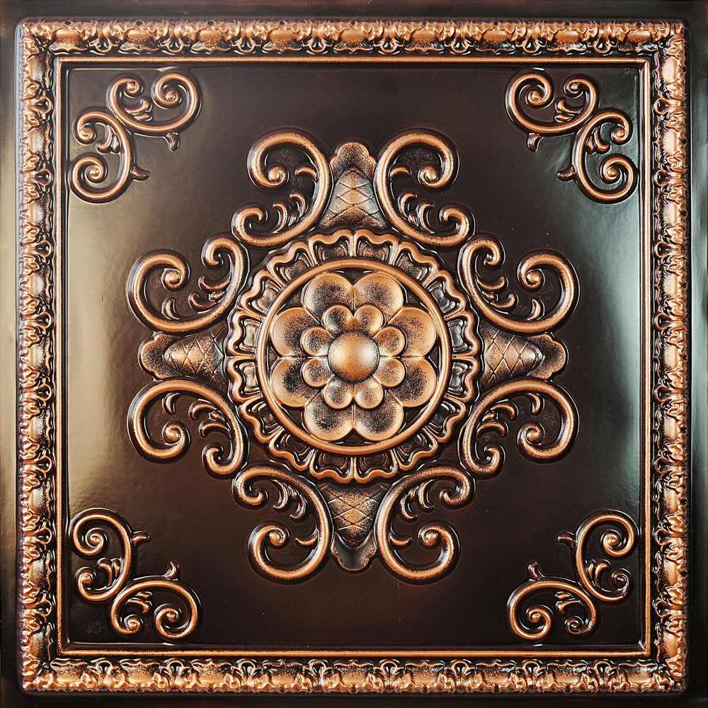 TD08 Vintage Copper Easy to Install Faux Tin Ceiling Tile (1)