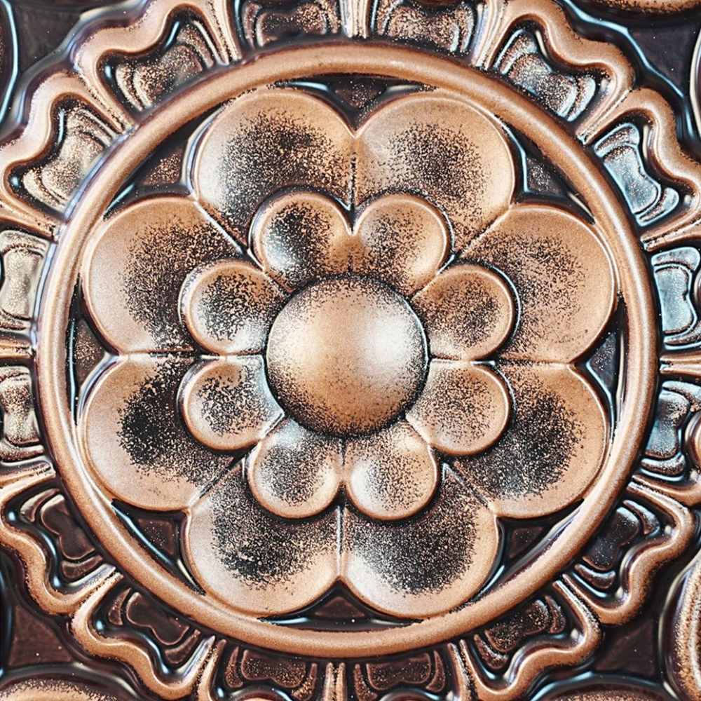 TD08 Vintage Copper Easy to Install Faux Tin Ceiling Tile (7)