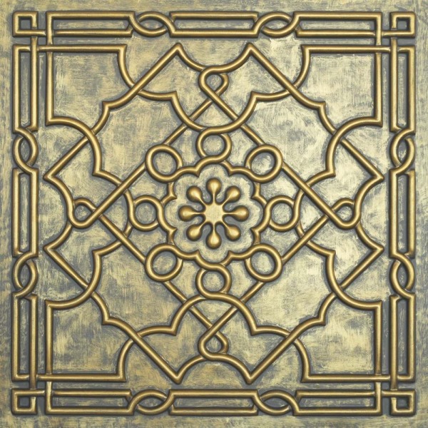 TD09 Ancient Gold Faux Tin Ceiling Tile (1)