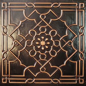 TD08 White Gold Antique Floral Tin Ceiling Tiles