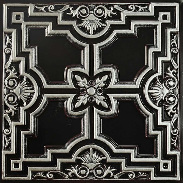 TD16 Vintage Silver PVC Ceiling Tiles (10)