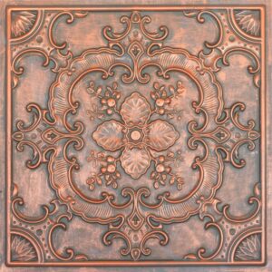 TD19 Rustic Copper Faux Tin Ceiling Tiles (12)