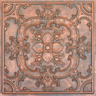 TD19 Rustic Copper Faux Tin Ceiling Tiles (12)