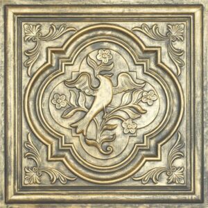 Art Nouveau Bird Faux Tin Ceiling Tile