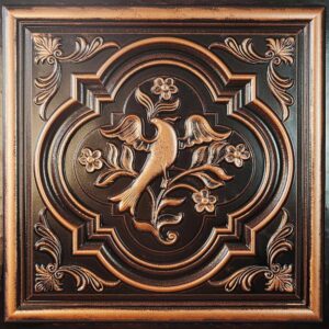 Art Nouveau Bird Faux Tin Ceiling Tile