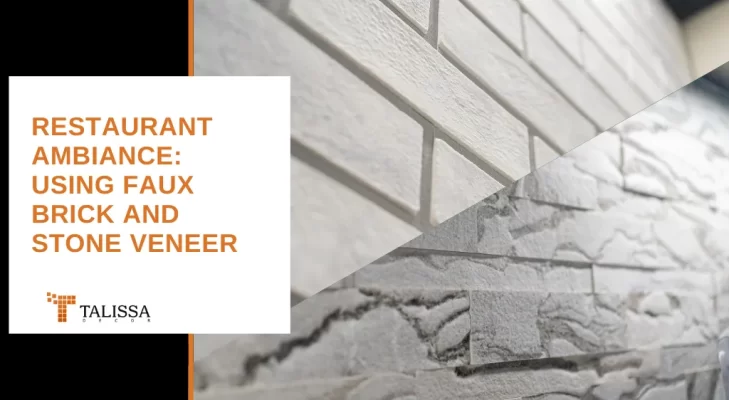 restaurant ambiance using faux brick and stone veneer